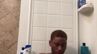 Hung Teen uses Tight Pussy in bath