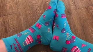 Birthday Cupcake Food Stepping/Crushing in Socks