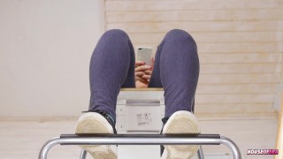 Sexy legs SHOEPLAY DANGLING in different shoes footfetish sneakers | Era