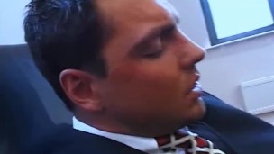 Sucking off the boss before he assfucks one and delivers facial