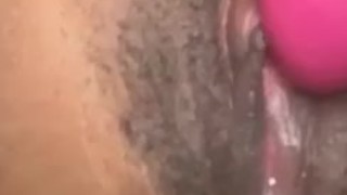Ebony plays with herself