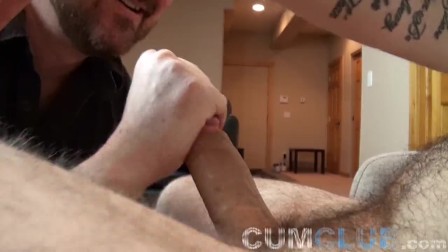 Hung Hairy Stud - Bear/Otter Fat Cock Serviced - Cum Licked Up & Swallowed