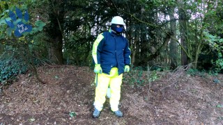 HiViz pup sneaked out of work to have a quick paw