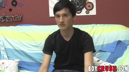 Twink interviewed before he strips and works his ass
