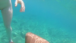 Fast Cum on Big Tits Underwater | Redhead Ginger Teen Naked Swim Handjob