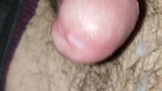 Stroking my big dick have to hurry, there are people close by