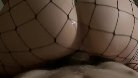 PERFECT ASS STEP SISTER IN FISHNETS REVERSE COWGIRL WITH CONDOM