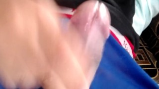 Dirty talk and moaning teen masturbating, edging and jerking off big dick