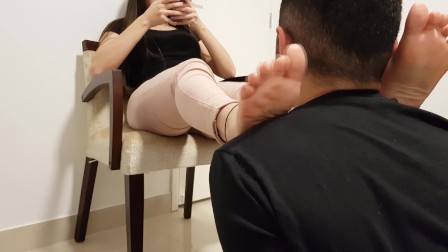 [5 day tease & denial] Day 4 - Stinky feet worship and reverse footjob