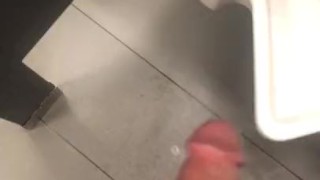 Restroom jerk with big cum