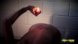 Horror Porn Candle Wax Ritual Summon A Sex Demon And Loud Cumshot Halloween