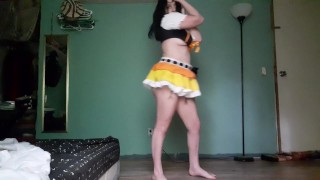 Goth girl dancing in cute outfit