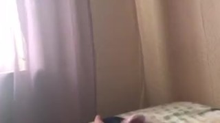 Young gay guy jerking off in front of the window/ moaning/ foot/ underwear