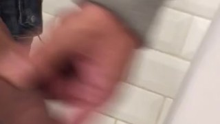 Public urinal teen pulls out uncut dick exposed foreskin admiration