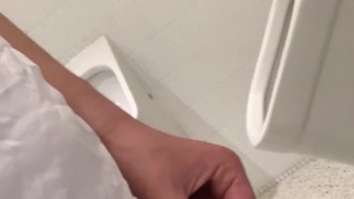 Caged Chinese college slave pissing in public restroom