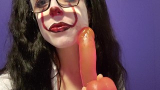 Happy Halloween! "IT" Sloppy Clown Penis Blowjob Practice