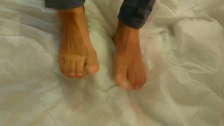 Footjob cumshot and foot admiration 
