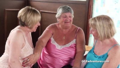 Older mature Grandma foursome with a one man