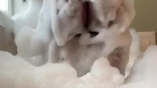 Foam Pussy Tease