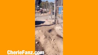 Cherie DeVille Fucks real construction worker roadside live on Snapchat TRAILER