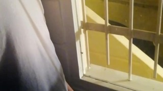 Jerking Off My Big Uncut Cock Public On My Window Till I Cum - Camilo Brown