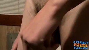 Slim straight thug strips down and jerks it off in a solo