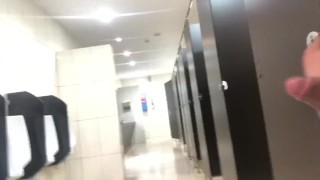 Risky cock play, nearly caught twice no cum