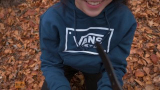 Quickie risky blowjob in National Park - Mini Diva