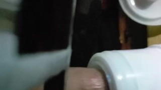 Quick fuck with male toy.