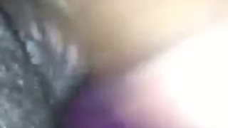 Thick ebony plays with creamy pussy.