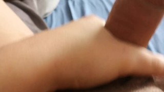Jerking off and cumshot