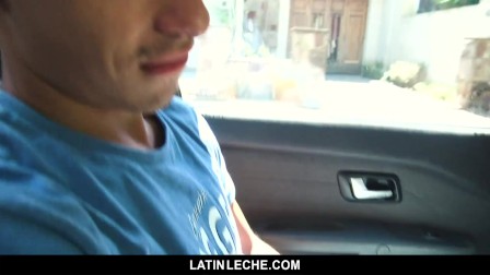 LatinLeche - Sweet Boy Sucks Cameraman’s Cock In A Car For Some Cash