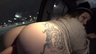 PUBLIC CAR SQUIRT DILDO RIDE ON DASHBOARD W LUVKIS 9.1 VIBRATING DILDO