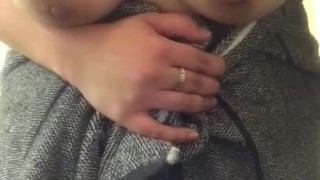 Playing with my tits after a shower 