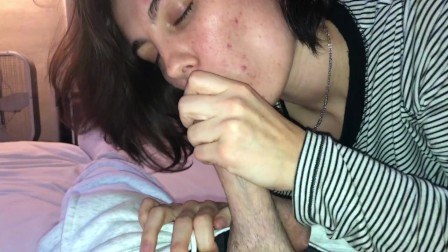 girlfriend slowly edges me before swallowing cum