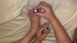 Painting my nails worship my feet massaging pampering feet fetish