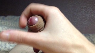 Teen plays with big cock.