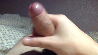 Teen plays with big cock. Homemade