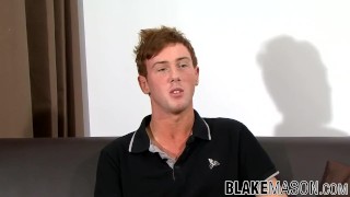 Redhead gay amateur Milo Taylor strokes cock and anal plays