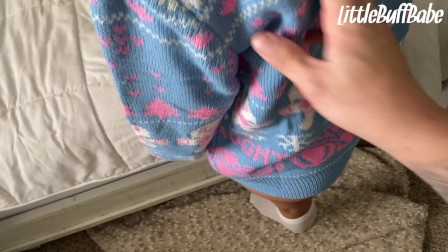 Blue Eyed GF with Tight Little Pussy Fucked in Ugly Christmas Sweater POV