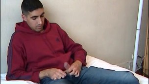 Gets wanked his huge cock in spite of him to get a tip: Brahim