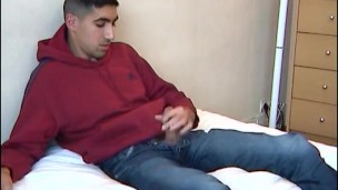 Gets wanked his huge cock in spite of him to get a tip: Brahim