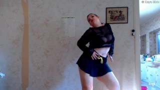 BBW does a striptease on Warrant's song Cherry pie version not masturbation