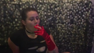 Smoking fetish model smoking multiple 120s