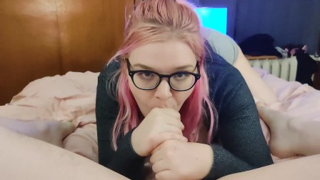 PINK HAIR PROFESSOR LETS ME CUM ON HER FACE