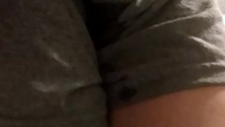 Wetting myself in grey boxers