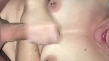 Edible PEARL NECKLACE! Husband eats his Cum off of his wife’s chest & chin.