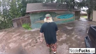 Hot Hunter Nicole Aniston captures a Minotaur and Milks his balls dr