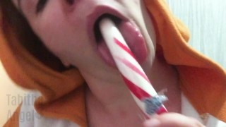 Foxgirl Slobbers on Candy Cane