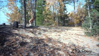 was spying on a girl masturbating in the forest